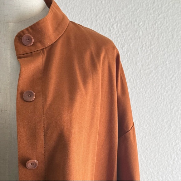 Eileen Fisher Rust Button-Front Utility Jacket - Picture 9 of 10